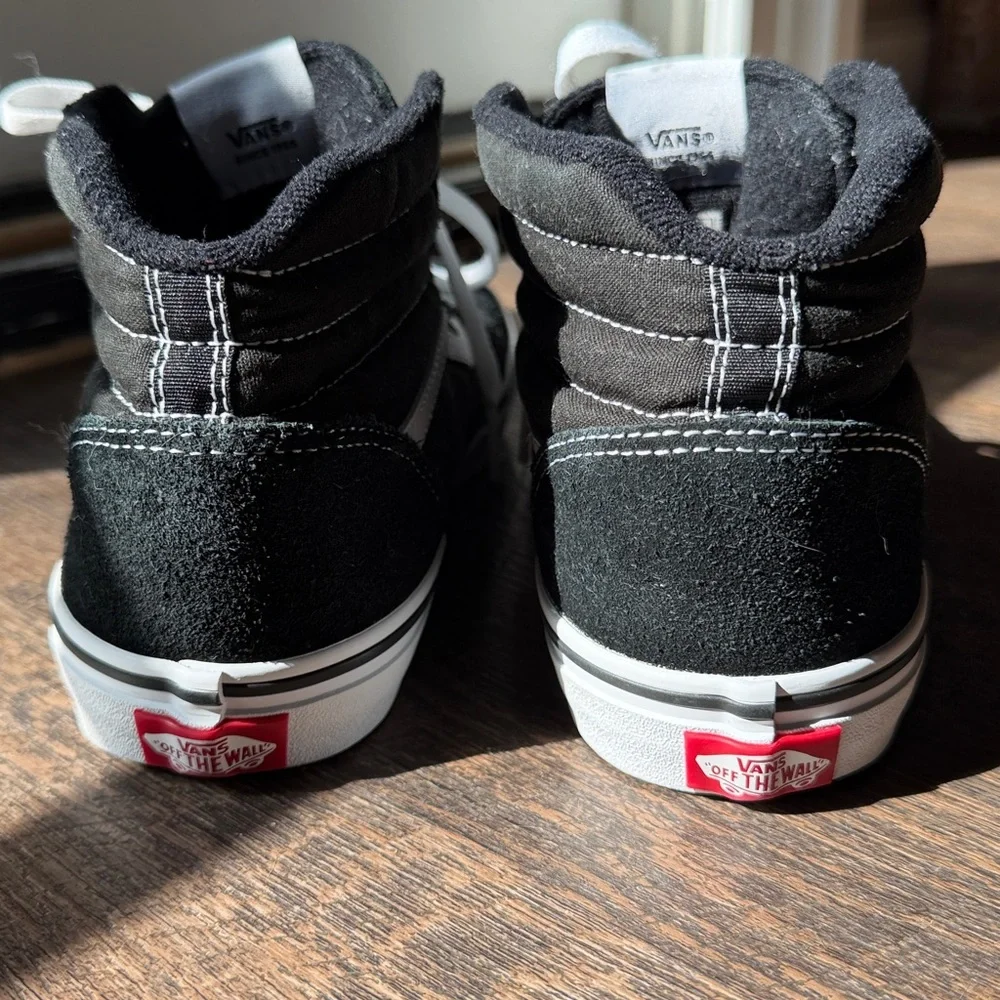 Vans Off The Wall Black and White High-Top Skate Sneakers